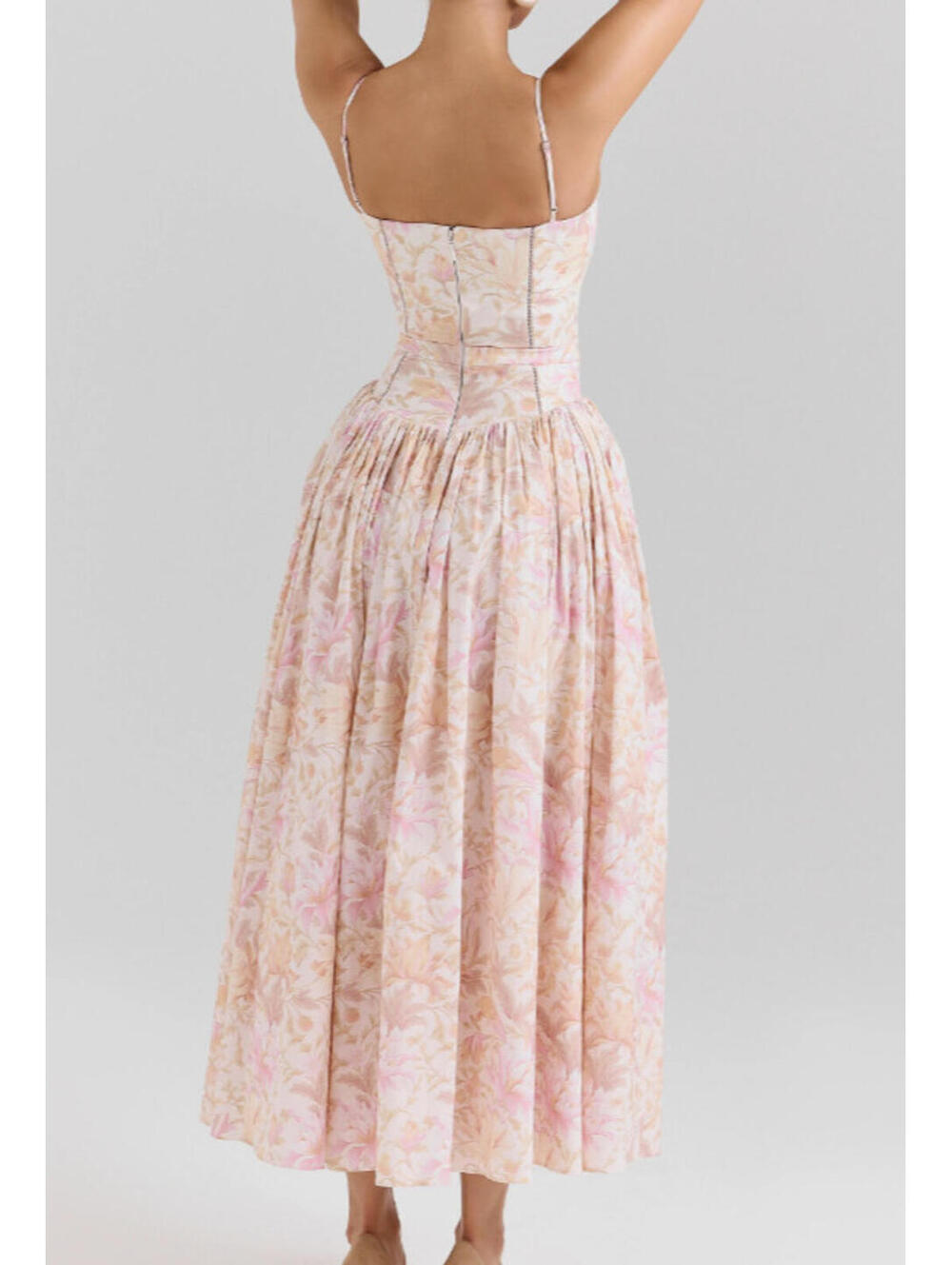 NEW, House of CB Ysabella Floral Maxi Sundress in Peach Floral Sz L #LD281 - Picture 3 of 10